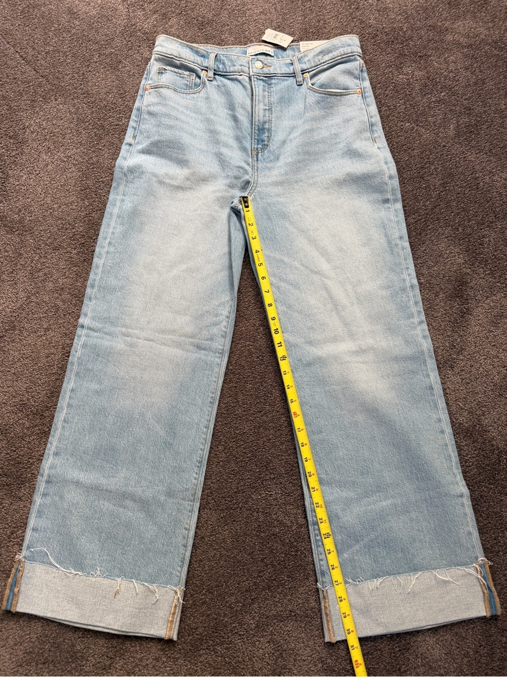 Loft NWT light blue cuffed wide leg jeans